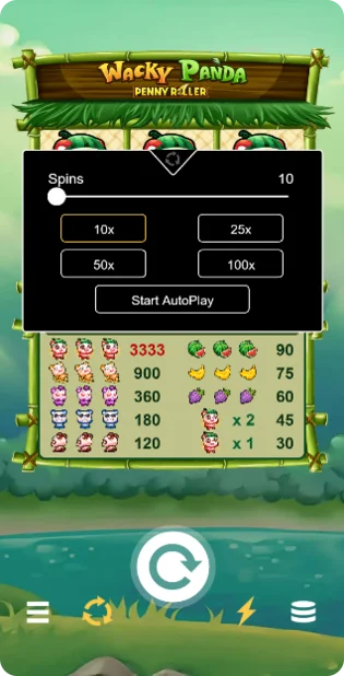 Wacky Panda spins